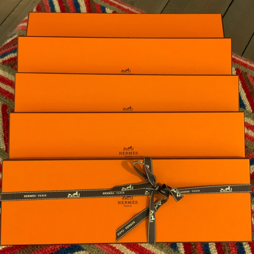 HERMES Boxes! 5 Authentic Tie/Scarf Boxes! SOLD as a Set ONLY!